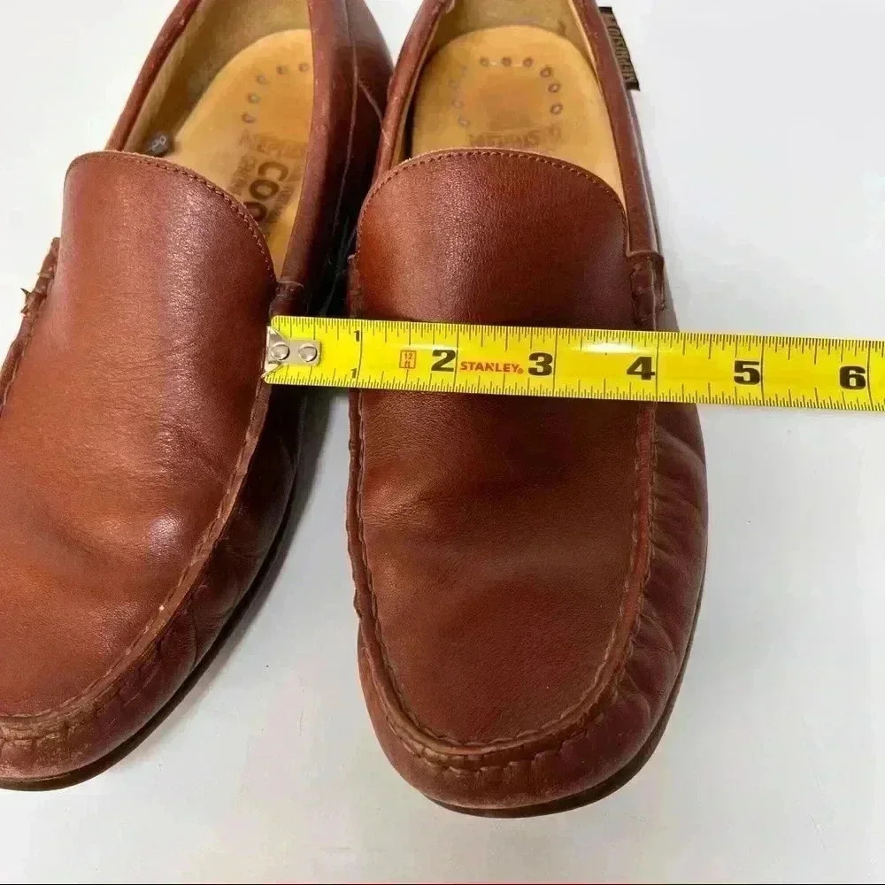 MEPHISTO  Leather Slip On Loafers Mens Sz 10 Brandy Moc. Toes Cool Air Comfort - Picture 11 of 14